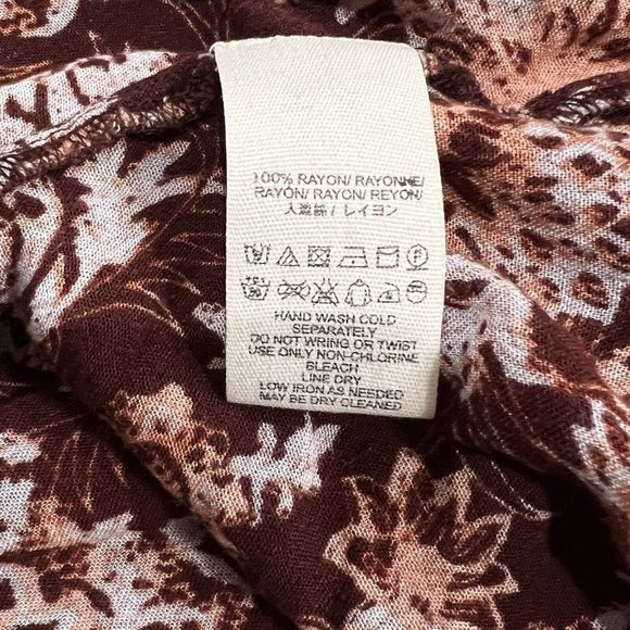 Free People Lady Luck Printed Tunic High Neck Bell Sleeve Tie Dress Sz XSmall XS - Picture 9 of 10